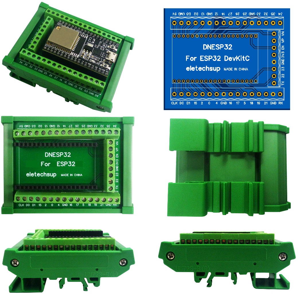 Devkitc - ESP32 DIN السكك الحديدية جبل المسمار