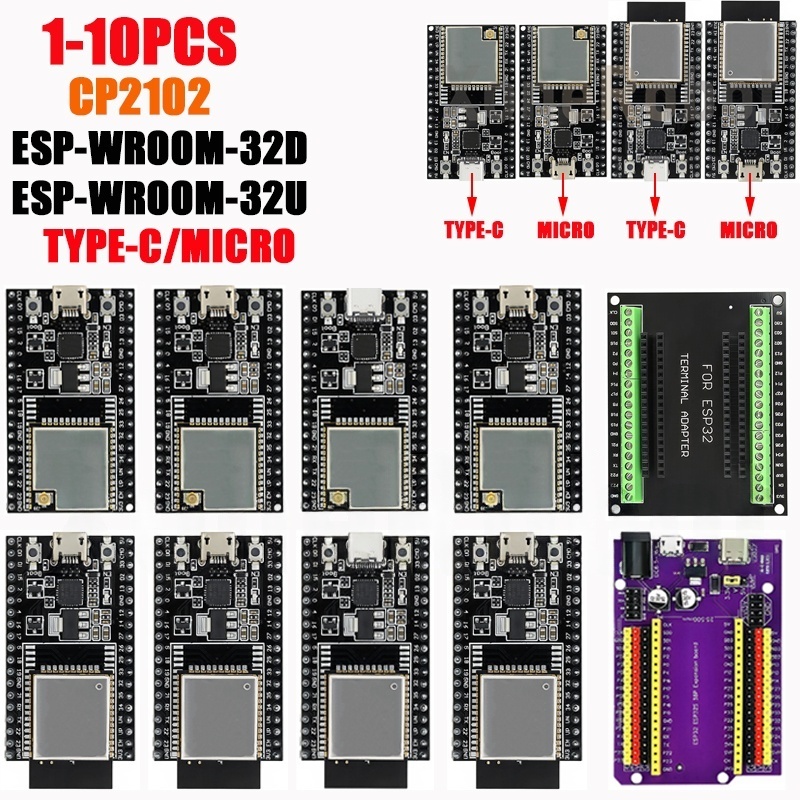 Nodemcu 32S - 1-10 قطعة ESP32-DevKitC الأساسية مجلس TYPE-C/مايكرو